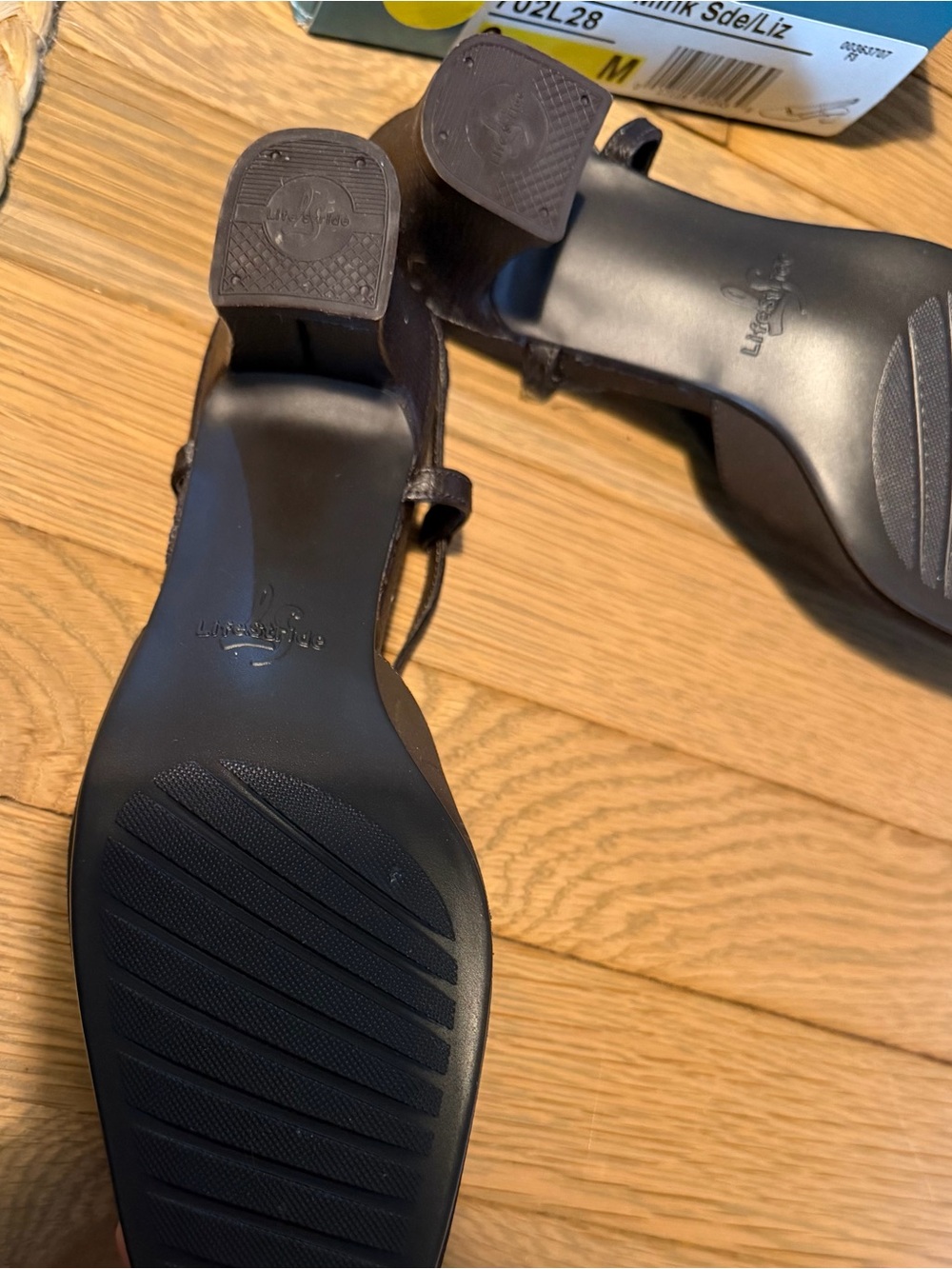 Life Stride Black Slingback Square-Toe Flats, Like New - Picture 3 of 5